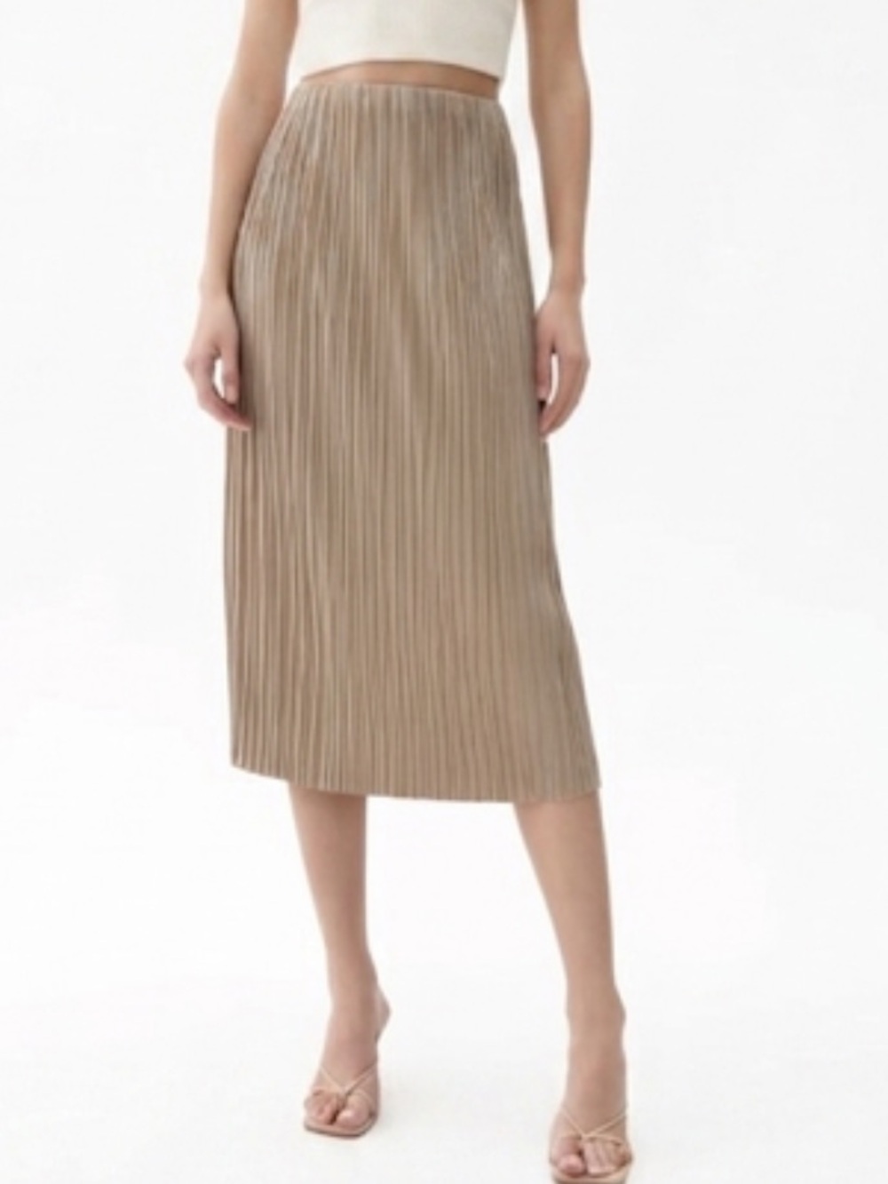 Love Bonito “Gym Pleated Column” Midi Skirt In Oat Size 4 Like New!